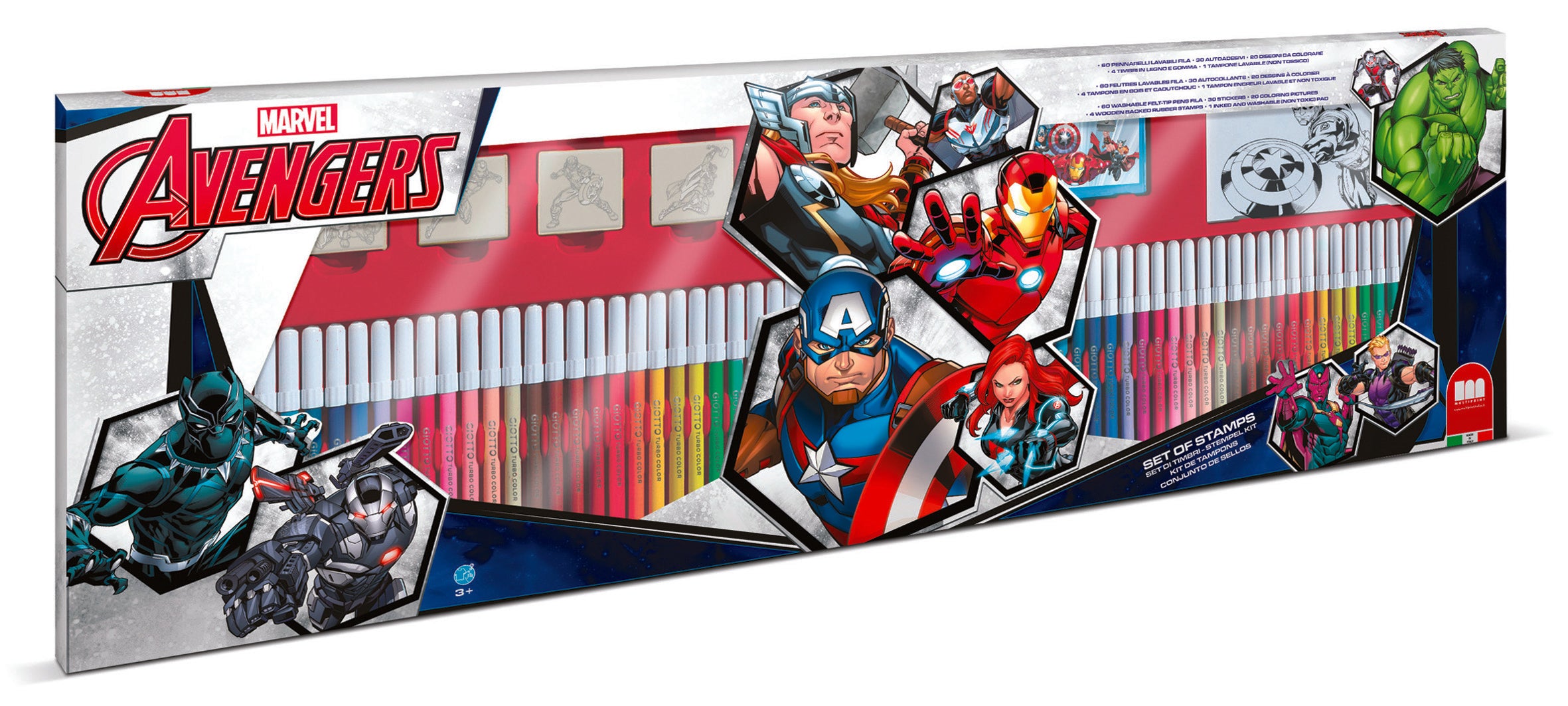 Set de Marcadores y Sellos Avengers – 60 colores– Ositos y Cia.