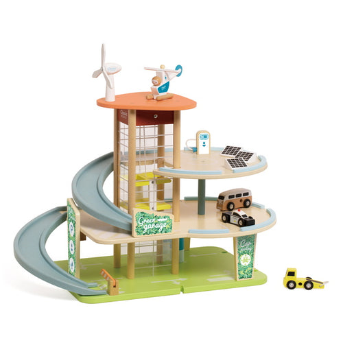 Garage Ecológico de Madera Classic World – Con Ascensor y Estación de Carga Montessori